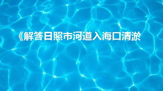 《解答日照市河道入?？谇逵俚年P(guān)鍵問題，助力河口安全發(fā)展！》